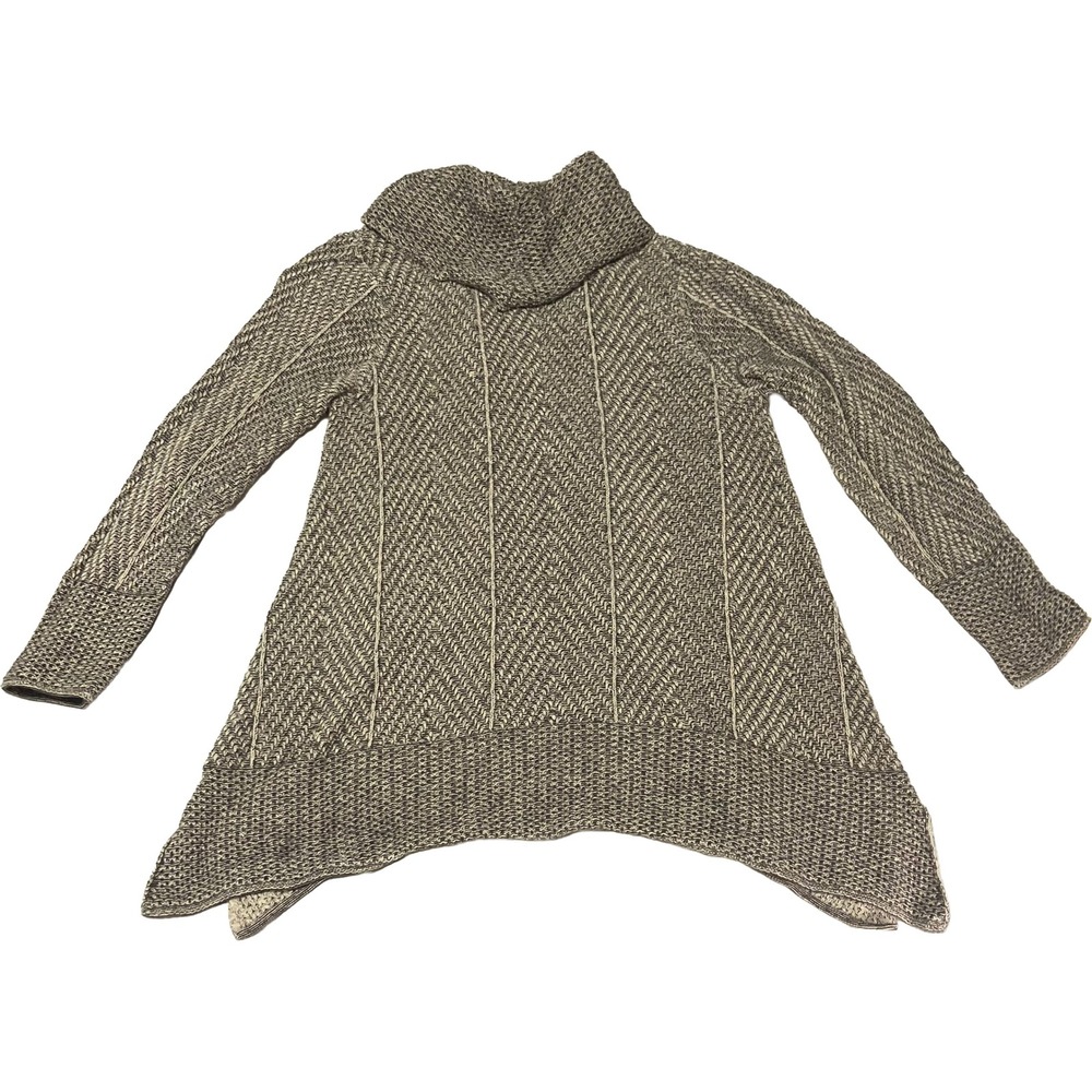 Eight Eight Eight Womens Gray Cotton Cowl Neck Sharkbite Hem Tunic Sweater Large - Picture 6 of 15